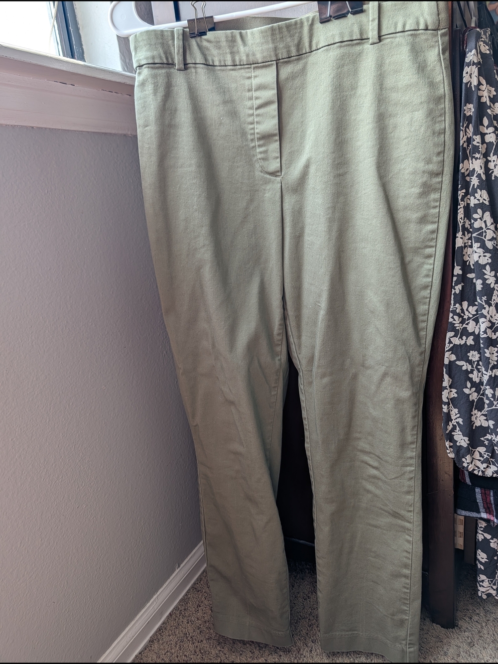 H&M Light Olive Straight Pants
